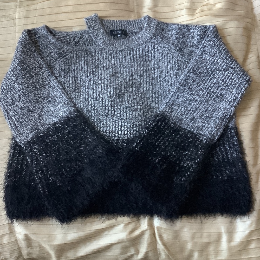1. State Black and Gray Knit Sweater